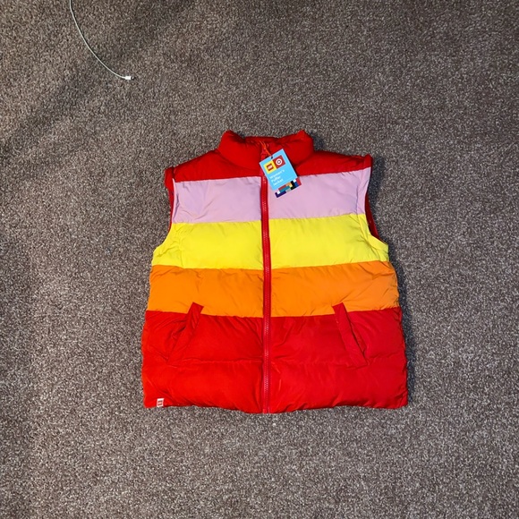Multi Color Two Tone Two In One Puffer Jacket/Vest - Picture 2 of 4